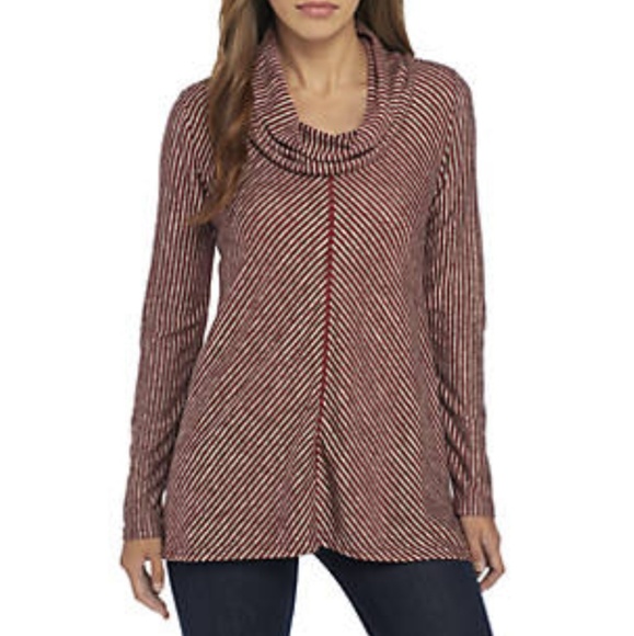 NWT Jones New York Cowlneck Shark-Bite Sweatshirt - Picture 4 of 5